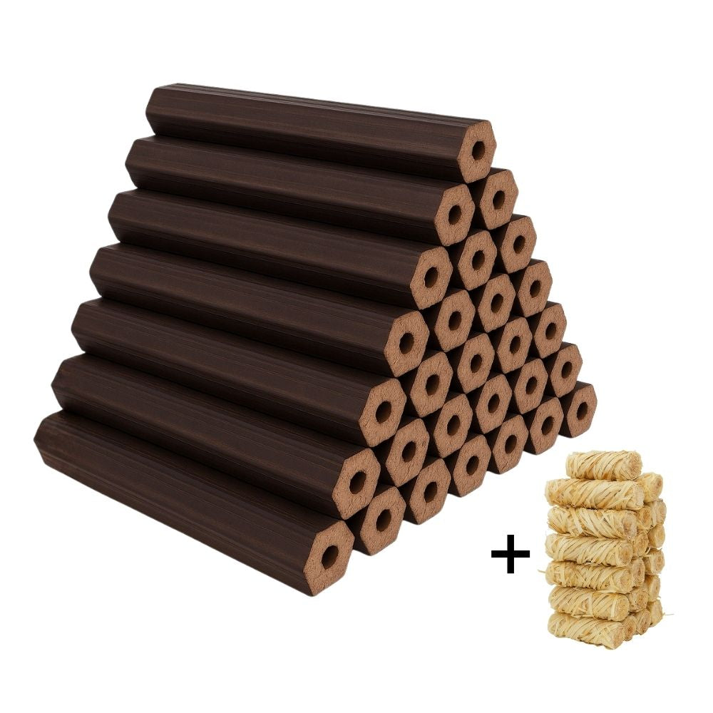 Kvox Ecolog Katkısız Sıkıştırılmış %100 Kayın Briket Şömine ve Kamp Odunu - 20KG