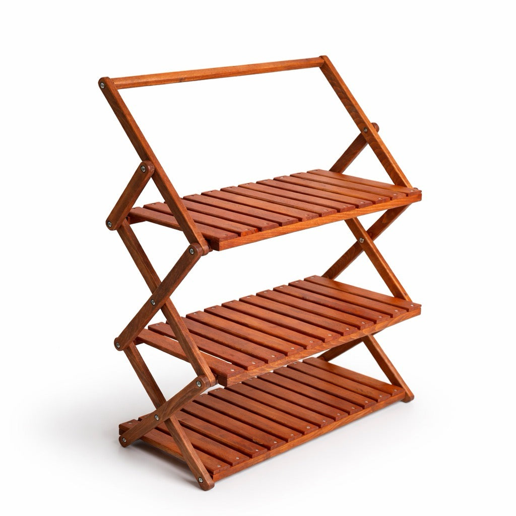Kvox Stack Katlanır Çok Amaçlı Ahşap Kamp Rafı - Handmade
