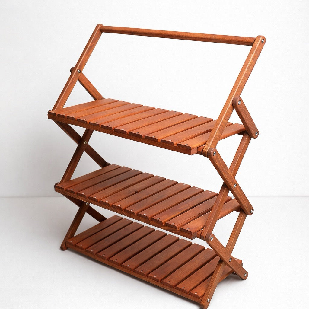 Kvox Stack Katlanır Çok Amaçlı Ahşap Kamp Rafı - Handmade